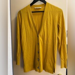 LOFT mustard yellow cardigan